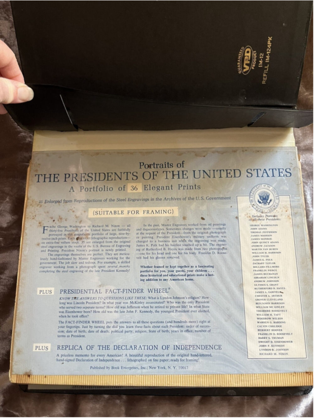 4878) Portraits 35 of The Presidents Of The USA Declaration Of Independence Etc
